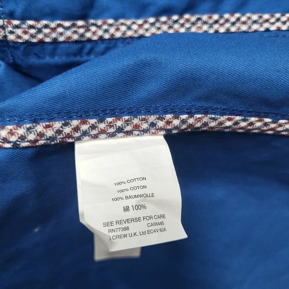 J Crew Downtown Field Jacket Blue Waxed Cotton Blue Stand Collar Military XS